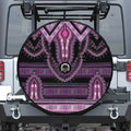 Purple And Black African Dashiki Print Tire Cover With Camera Hole