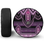Purple And Black African Dashiki Print Tire Cover With Camera Hole