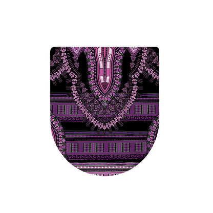 Purple And Black African Dashiki Print Toilet Lid Cover