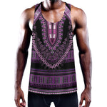 Purple And Black African Dashiki Print Training Tank Top