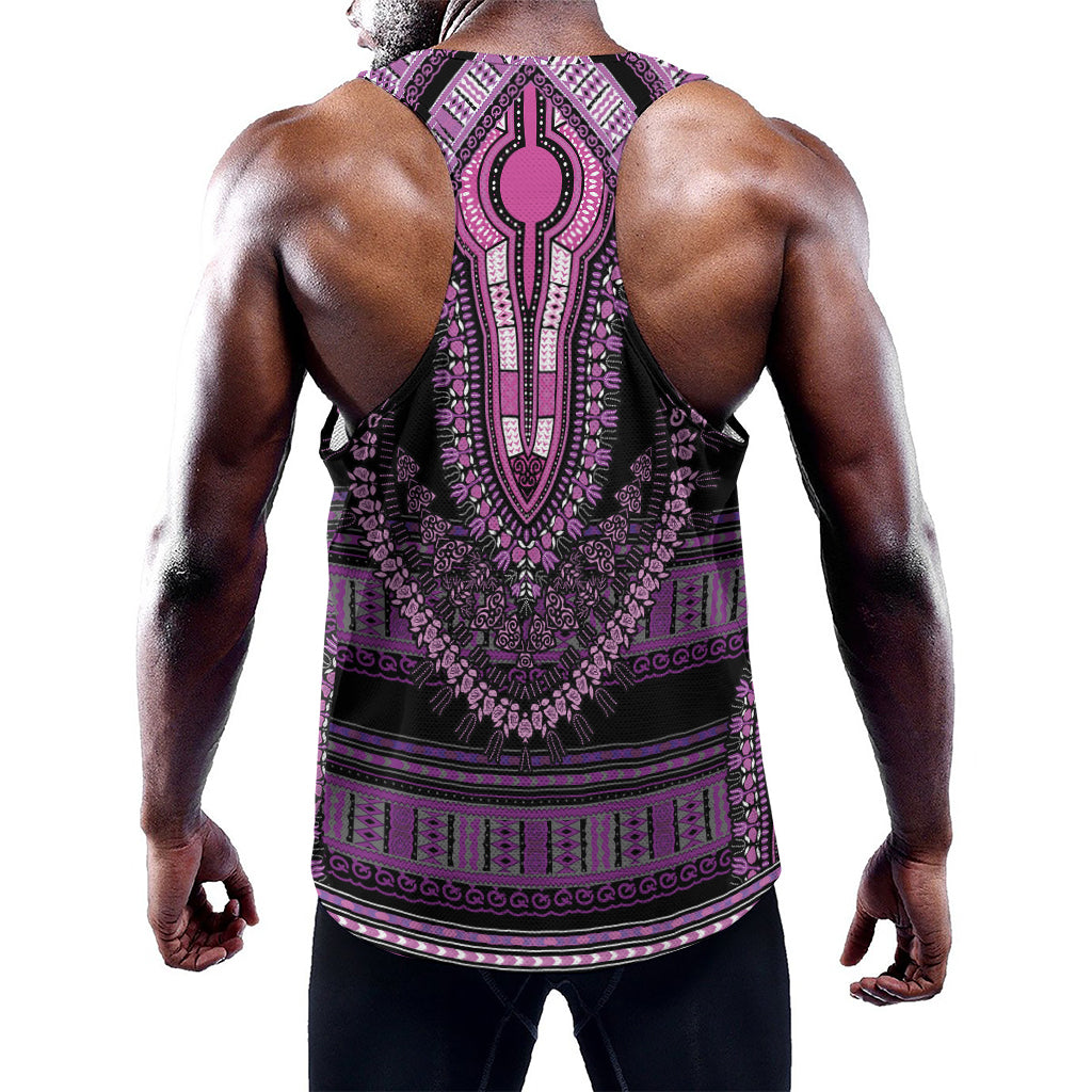 Purple And Black African Dashiki Print Training Tank Top