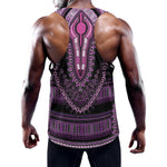 Purple And Black African Dashiki Print Training Tank Top