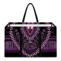 Purple And Black African Dashiki Print Utility Tote Bag