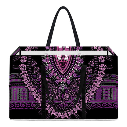 Purple And Black African Dashiki Print Utility Tote Bag