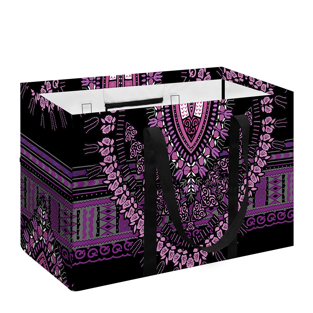 Purple And Black African Dashiki Print Utility Tote Bag