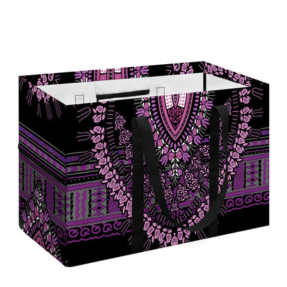 Purple And Black African Dashiki Print Utility Tote Bag