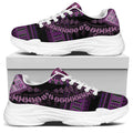Purple And Black African Dashiki Print White Chunky Shoes