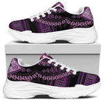 Purple And Black African Dashiki Print White Chunky Shoes
