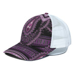 Purple And Black African Dashiki Print White Mesh Trucker Cap