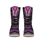 Purple And Black African Dashiki Print Winter Boots