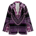 Purple And Black African Dashiki Print Women's Blazer