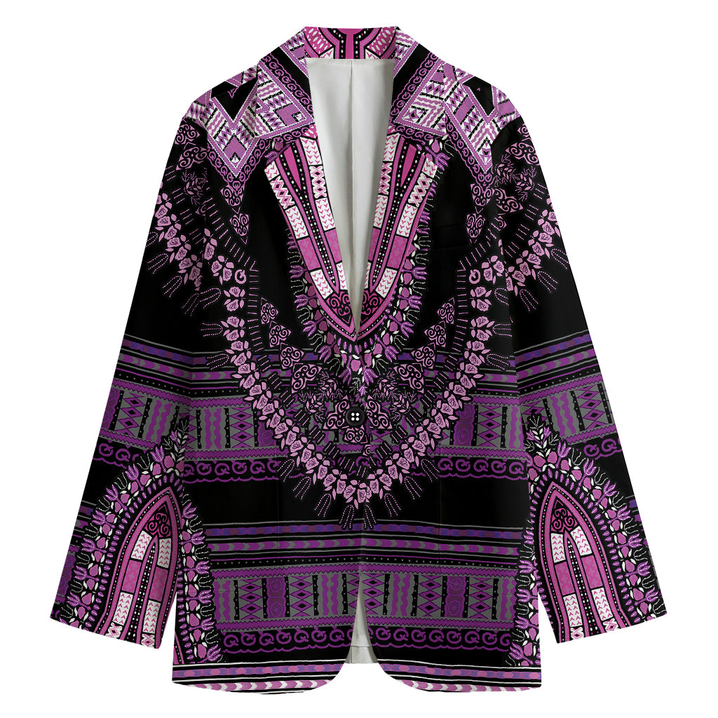 Purple And Black African Dashiki Print Women's Blazer