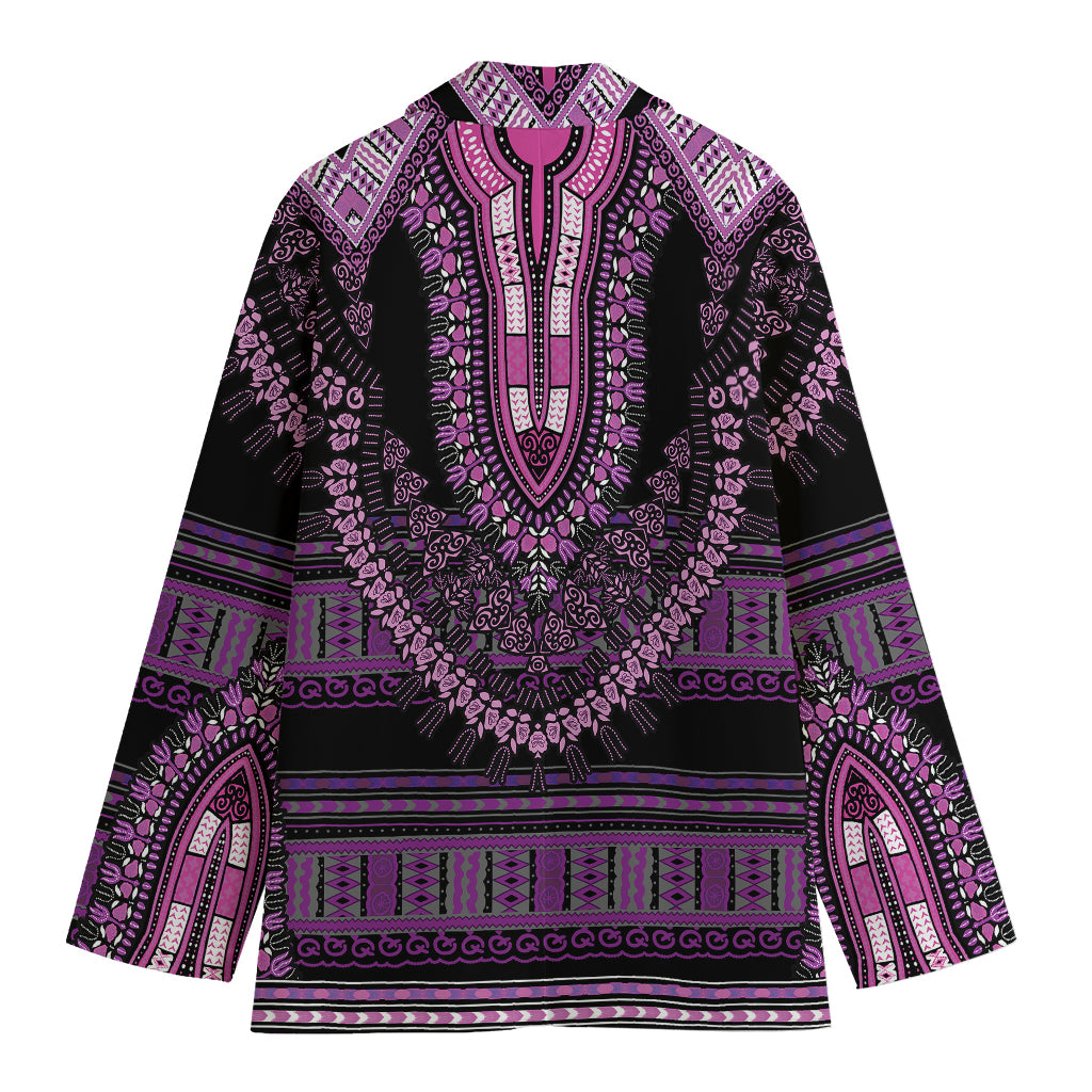 Purple And Black African Dashiki Print Women's Blazer