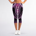 Purple And Black African Dashiki Print Women's Capri Leggings