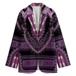 Purple And Black African Dashiki Print Women's Cotton Blazer