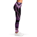 Purple And Black African Dashiki Print Women's Leggings