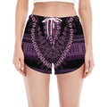 Purple And Black African Dashiki Print Women's Split Running Shorts