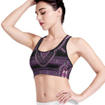 Purple And Black African Dashiki Print Women's Sports Bra