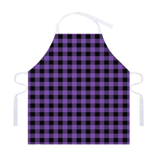Purple And Black Buffalo Check Print Adjustable Apron