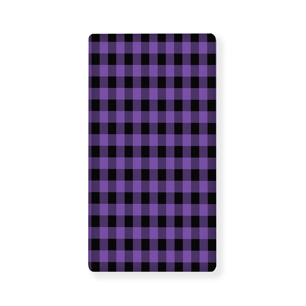 Purple And Black Buffalo Check Print Baby Crib Sheet