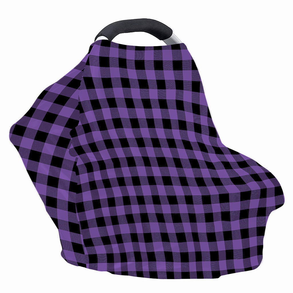 Purple And Black Buffalo Check Print Baby Seat Cover
