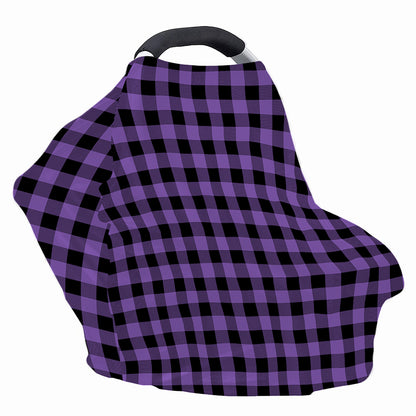 Purple And Black Buffalo Check Print Baby Seat Cover