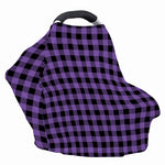 Purple And Black Buffalo Check Print Baby Seat Cover