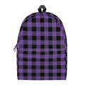 Purple And Black Buffalo Check Print School Backpack