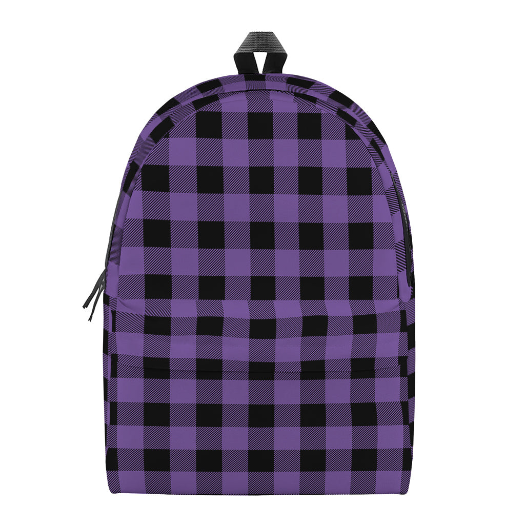 Purple And Black Buffalo Check Print Backpack