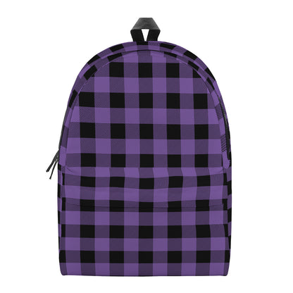 Purple And Black Buffalo Check Print Backpack