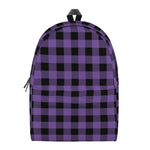 Purple And Black Buffalo Check Print Backpack