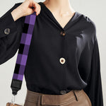 Purple And Black Buffalo Check Print Bag Strap