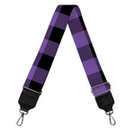 Purple And Black Buffalo Check Print Bag Strap