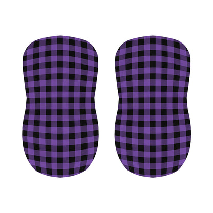 Purple And Black Buffalo Check Print Bar Stool Covers