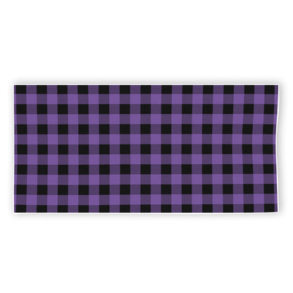 Purple And Black Buffalo Check Print Beach Towel