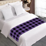 Purple And Black Buffalo Check Print Bed Runner
