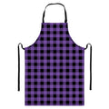 Purple And Black Buffalo Check Print Bib Apron With Pocket