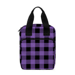 Purple And Black Buffalo Check Print Bible Tote Bag