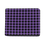 Purple And Black Buffalo Check Print Bifold Wallet