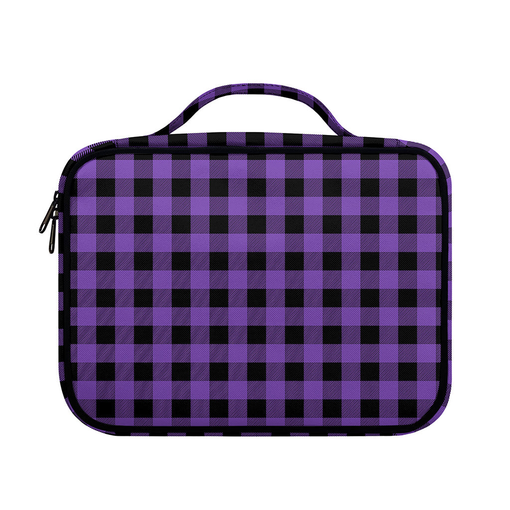 Purple And Black Buffalo Check Print Briefcase Bible Bag