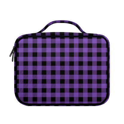 Purple And Black Buffalo Check Print Briefcase Bible Bag