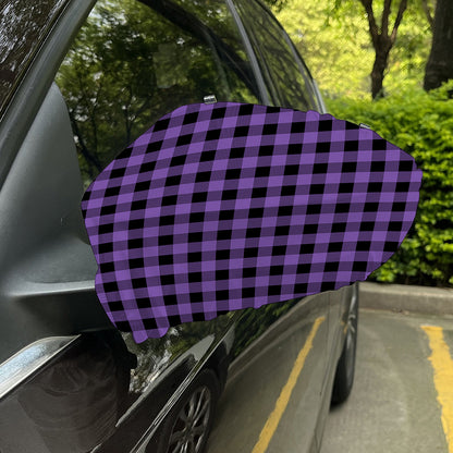 Purple And Black Buffalo Check Print Car Side Mirror Covers