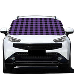 Purple And Black Buffalo Check Print Car Windshield Snow Cover