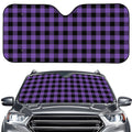 Purple And Black Buffalo Check Print Car Windshield Sun Shade