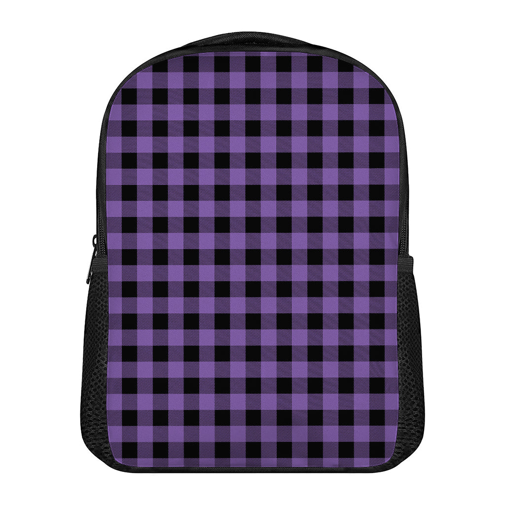 Purple And Black Buffalo Check Print Casual Backpack
