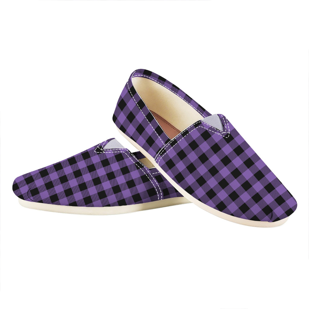 Purple And Black Buffalo Check Print Casual Shoes