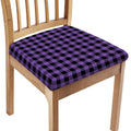 Purple And Black Buffalo Check Print Chair Cushion Cover