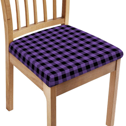 Purple And Black Buffalo Check Print Chair Cushion Cover