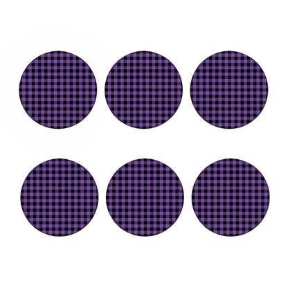 Purple And Black Buffalo Check Print Coaster Set