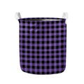 Purple And Black Buffalo Check Print Collapsible Laundry Basket